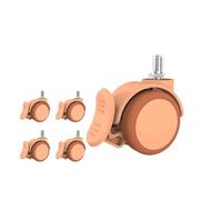 5-Piece Set 2-Inch Chair Casters Universal with Brakes Heavy-Duty Rolling Wheels for Office and Computer Chairs Smooth Glide Easy Installation (ge-M11-C)