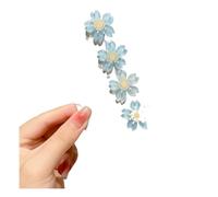 5 Piece Set For Women Multicolor Cherry Blossom Camellia Lovely Side Clip With Bangs Hairpin For Everyday Use(Sakura blue)