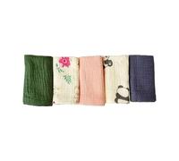 5 Piece Set Gentle Cotton Infant Washcloths Bath Time Essential Towel 25x25cm Unisex Design Small Handkerchief
