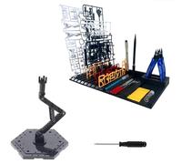 5-Piece Set Model Kit Display Stand and Runner Storage System with Action Base, Suitable for storing various tools,Suitable for Model Stand and HG, MG and RG Model Character Display Stand，Black.
