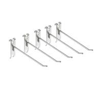 5-piece Set of Wall Hooks, Metal Mesh Hooks, Iron Storage Hooks, Display Hooks for Kitchen, Wall Shelf, Garage, Office, Shop Organization, Silver 20cm