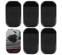 5-Piece Silicone Anti-Slip Pad, Black - 14.2x8.3cm for Car Dashboard, Cellphone, Keys