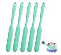 5 Piece Silicone Spatula Set, Long Handle Skinny Spatula & Jar Scraper for Jars, Sourdough Spurtle, Bottles and Containers, Heat-Resistant Non-Stick Spatulas for Mixing, Spreading Jam (5, Green)