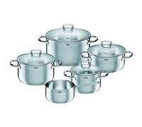 Silit 2109256731 Toskana Glass Lid Pot Set, Silver, 5-Piece