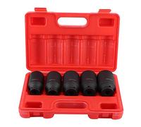 5-Piece Socket Wrench Set, 1/2 inch 30-36mm Impact Socket Set 12-Point Impact Wrench Drive Shaft Socket with Tool Box for 1/2 inch Ratchet