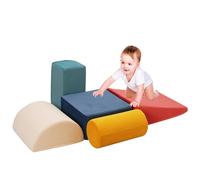 5-Piece Soft Play Climbing, Foam Climber Blocks for Toddlers, with 25D High-Density Foam, Baby Climber Foam Play Gym for Climbing Crawling and Sliding