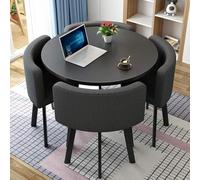 5-Piece Space-Saving Dining Set - Modern Round/Square Table & 4 Chairs for Kitchen Dining Room Living Room Ideal for Small Spaces H 80cm/31.5in Stylish & Functional
