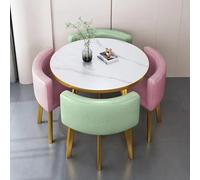 5-Piece Space-Saving Modern Round Dining Table Set Compact Furniture for Small Apartments Kitchens & Dining Rooms - Includes Table & Chairs (31" Diameter)