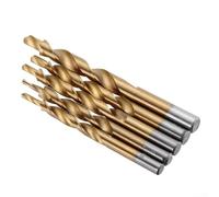 5 Piece Spiral Step Drill Bit Set Made of HSS for Use in Woodworking Pocket Hole Joinery and Sliding Door Frame Fabrication (1pc 10 to 6mm)