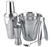 5 Piece Stainless Steel Cocktail Shaker Set Drinks Bar Ice Bucket Gift Set