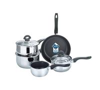 Buckingham Stainless Steel 5 Piece Cookware Pan Set, Silver