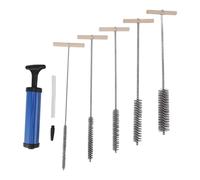 5 Piece Stainless Steel Pipe Brush Set, 8 mm 12 mm 16 mm 20 mm 25 mm Tube Cleaner with Handle, Drill Attachment, Plumbing, Industrial Pipe Maintenance