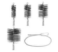 5 Piece Stove Pipe Brush Set for Chimney and Boiler Cleaning, Includes Brushes in Sizes 30mm, 50mm, 80mm and 150mm for Pipe and Chimney Cleaning