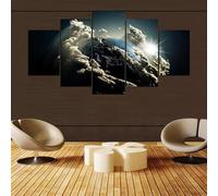 5 Piece Stretched and Framed Earth from Orbit with Dramatic Cloud Formations Pictures Paintings on Canvas Wall Art for Living Room Bedroom Home Decorations