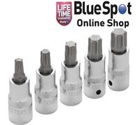 5 Piece Torx Star Socket Bit Set 1/2" Drive CRV T45-T70 Male Bit Sockets BS01505