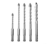 5 Piece Triangle Diamond Drill Bit Set for Drilling Tiles, Concrete, and Wood with U Groove Design for Fast Dust Removal and Three Sided Handle for Secure Drill Connection