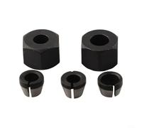 5 Piece Trimmer Chuck Set for Electric Router, Includes 6mm, 6 35mm, and 8mm Collet Adapters for Use
