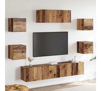 TV Cabinet Set 7 Piece Engineered Wood Furniture Multi Colours/Sizes vidaXL