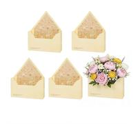 5 Piece Valentine Envelope Boxes, Floral Envelope Boxes Florist Bouquet Folding Bags Elegant Bouquet Envelopes Box for Gifts Fresh Flowers Dried Bouquets (Beige)