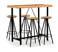 (5 piece) vidaXL Bar Set Kitchen Dining Table and Stools Solid Acacia and Reclaimed Wood