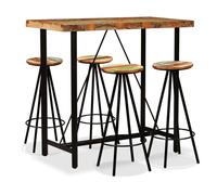 (5 piece) vidaXL Bar Set Kitchen Furniture Dining Table and Stool Solid Reclaimed Wood