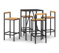 Garden Bar Set Bar Table and Chair Poly Rattan and Solid Wood Acacia vidaXL