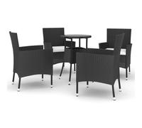 (5 piece) vidaXL Garden Bistro Set with Cushions Outdoor Dining Set Bar Set Poly Rattan