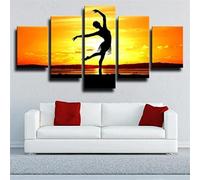 5 Piece Wall Decorations For Living Room Giraffe Wildlife Wall Art Poster Prints On Canvas Bedroom Living Room Home Decor L/Without Frame 150 X 80 Cm -5J6M+A8U