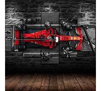 5 Piece Wall Pictures Decoration Set, Supercar Red Canvas Painting Poster, Canvas Painting Living Bedroom Kitchen Room Pictures Decoration (With Frame 200 X 100 Cm) -2H9N/L4G9-9X8Q+A1E9-6Q5M-Q6X2-0N3