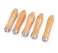 5-Piece Wooden File Handle Replacement with Strong Metal Collar for 6-8 Inch Files, Ergonomic Craft Tool Handles, 11 cm Length, 6 mm Diameter Hole
