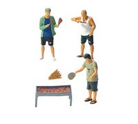 5 Pieces 1:64 Scale Tiny BBQ People Set Train Railway Hand Painted Figurines Style A