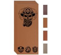 5 Pieces 10"x24" Laserable Leatherette Sheets,Laser Engraving Leather Patches,Engrave Faux Leather Materials Supplies for Hat/Cap/DIY Leather Craft Idea with Heat Press/Transfer Adhesive Back Iron-on