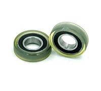 5 Pieces 12 * 28 8 mm PU Coated Roller with Bearing PU690128-8 Outer Diameter Polyurethane Flat Guide Wheel Plastic 12x28x8