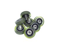 5 Pieces 18mm Outer Diameter PU Coated Rollers with 605RS Bearings and M4 Screws PU60518-5C1L6M4 Polyurethane Soft Rubber Silent Pulleys(PU62522-5)