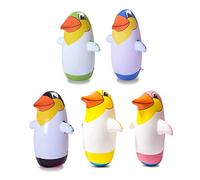 5 Pieces 22 cm Inflatable Penguin Toy Soft Tumbler Inflatable Toy Party Accessories for Children Indoor Play (Random Colour)