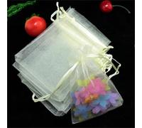 5 Pieces 35x50cm Organza Gift Bags Organza Bags Large Jewelry Pouches Favour Bags with Bag Mesh Gift Bags for Christmas Baby Shower Party Wedding Jewelry Candy Makeup Sample Packing (Beige)