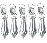 5 Pieces 37mm 1.5" Torpedo Clear Chandelier Drops Transparent Droplets Cut Glass Crystals Beads Christmas Tree Ornaments Wedding Decorations Light Spare Parts