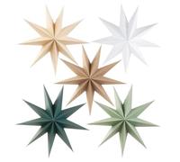 5 Pieces 3D 12" Large Paper Star Sage Green 9 Pointed Hanging Star for Christmas Weddings Holiday Decor,Birthday Party Celebration & Home Decoration