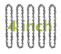 5 Pieces 4 Inch Mini Chainsaw Chain for Stihl GTA 26, 4 Inch Replacement Chains for Cordless Electric Portable Mini Chainsaw for Wood Branch Cutting (28 Drive Links)
