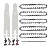 5 Pieces 6 Inch Mini Chainsaw Chain With 2 Pcs Replacement Saw Chain Bar Replacement Chains For Cordless Electric Portable Mini Chainsaw for Wood Branch Cutting