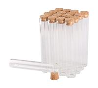 5 Pieces 60ml Test Tubes with Cork Stopper 25 * 150mm Glass Tubes Terrarium Spice Jars Bottles Vials for Craft Lab Accessory