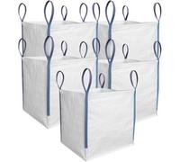 5 Pieces 85X85X85Cm 1 Tonne Builders Bulk Bag Heavy Duty Fibc Sack With 4 Lifting Handles