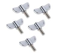 5 Pieces 8mm Cymbal Stand Wing Nut for Practice Stage Performance M8x15mm, Silver