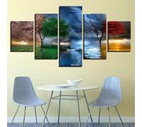 5 Pieces Abstract Wall Art Canvas Prints - Four Seasons Tree Abstract - Modern Wall Artwork For Gifts Bathroom Living Room Home Office Decor 150 X 80 Cm -3I5O+D6N6-