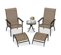 Costway 5 Pieces Adirondack Chair Set with Ottomans and Side Table-Coffee