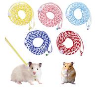 5 Pieces Adjustable Hamster Rat Leash Hamster Harness Small Animal Bell for Ferret Walking Pet Mouse Gerbil Small Animal