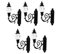 5 Pieces Antique Dollhouse Miniature Wall Lamp for DIY Dollhouse Accessories Style A