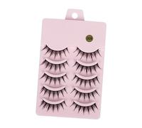5 Pieces Black False Eyelashes Wispy Makeup Eyelashes for Woman Valentines Stage