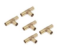 5 Pieces Brass T Type Joiner Fuel Hose Joiner Tee Connector Air Water Gas 12mm