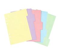 5 Pieces Bright Colored Tab Inserts for Notebooks and Files Strong Sheet Parts for Sorting Documents Writable Divider Pages
